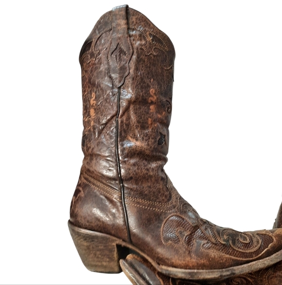 Vintage Corral Womens Lizard Leather Boots 9.5 Cowgirl - Picture 10 of 16